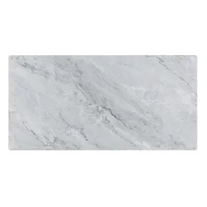 Landon - Coffee Table With Glass Marble Texture Top And Bent Wood Design - Gray