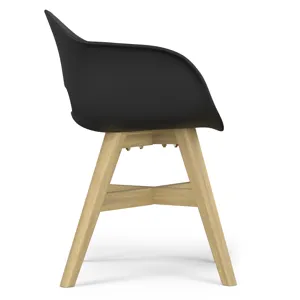 Kona - Outdoor Dining Chair in Plastic (Set of 2) - Black