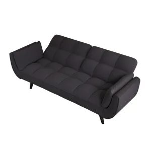 Sofa Soft Two Armrests Throw Pillow Pillow Comfortable Fit Apartment Bedroom Small Space - Black