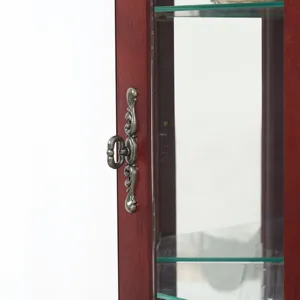 Corner Curio Cabinet With Lights, Adjustable Tempered Glass Shelves, Mirrored Back, Display Cabinet 