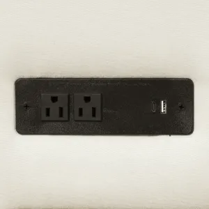 L-Shaped Sofa Convertible Sofa Bed Pull Out Sofa Sleeper With Two Back Pillows, Two USB Ports And Tw