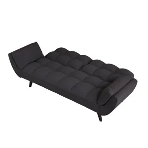 Sofa Soft Two Armrests Throw Pillow Pillow Comfortable Fit Apartment Bedroom Small Space - Black