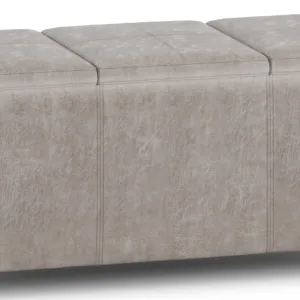 Avalon - Storage Ottoman - Distressed Grey Taupe