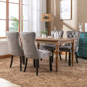 Nikki - Modern, High-End Tufted Solid Wood Contemporary Velvet Upholstered Dining Chair With Wood Le
