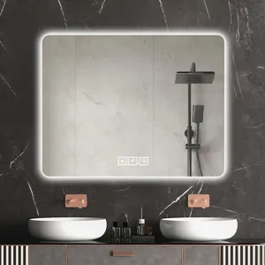 28\" Bathroom Mirror With LED Lights Front And Backlit, Anti-Fog Lighted Vanity Mirrors For Wall Mou