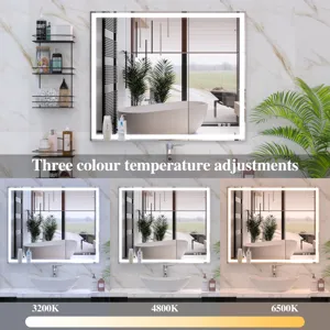 LED Bathroom Vanity Mirror Wall Mounted Adjustable White / Warm / Natural Lights Anti-Fog Touch Swit