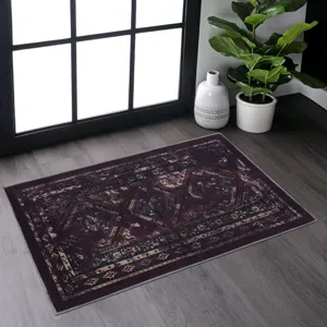 2\' x 3\' Machine Washable Area Rugs, Low-Pile, Non-Slip, Non-Shedding, Foldable, Kid & Pet Friendly