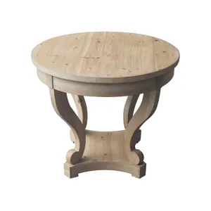 Curved Legs Farmhouse Style Small Size Round Dining Table End Table Side Table Coffee Table For Dine