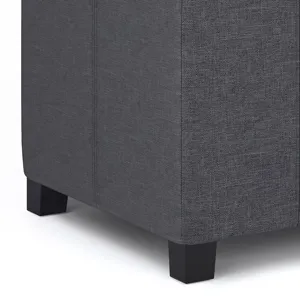 Dover - Storage Ottoman Bench - Slate Grey