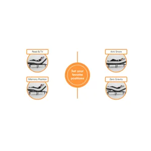 Queen Size Flex Head Adjustable Bed Frame With Voice Activated Controls - Black