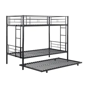 Bunk Bed With Trundle - Black