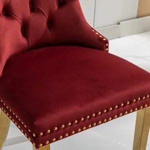 Nikki - Modern, High-End Tufted Solid Wood Contemporary Velvet Upholstered Dining Chair With Golden 