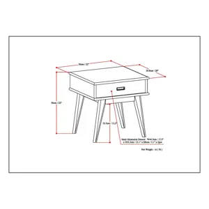 Draper - Mid Century End Table - Teak Brown