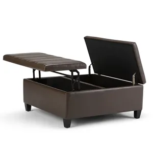 Ellis - Coffee Table Storage Ottoman - Chocolate Brown