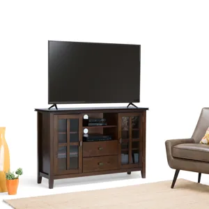 Artisan - Tall TV Media Stand - Russet Brown