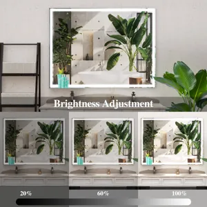 LED Bathroom Vanity Mirror Wall Mounted, Adjustable White / Warm / Natural Lights Anti-Fog Touch Swi