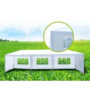 10X30\' Wedding Party Canopy Tent Outdoor Gazebo With 5 Removable Sidewalls - White