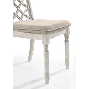 Havanna - 19\" Wide Contemporary Fabric Chair With Cushion (Set of 2) - Off White
