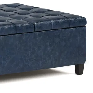 Harrison - Coffee Table Storage Ottoman - Denim Blue