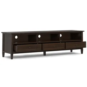 Warm Shaker Warm - Shaker 72\" Low TV Media Stand - Tobacco Brown