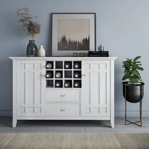 Bedford - Sideboard Buffet and Wine Rack - White