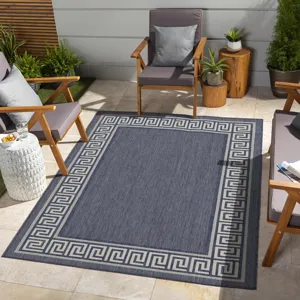 Sunshine - 2\'7\" X 7\'3\" Indoor / Outdoor Area Rug Polypropylene - Blue