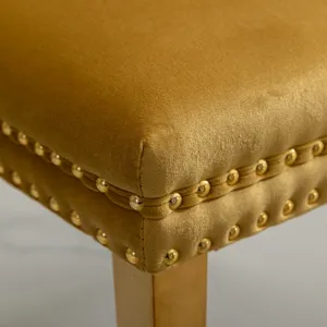 Nikki - Modern, High-End Tufted Solid Wood Contemporary Velvet Upholstered Dining Chair With Golden 
