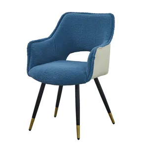 Fabric Side Chair, Living Room Bedroom Kitchen Vanity Accent Chair (Set of 2) - Blue