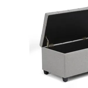 Sienna - Storage Ottoman Bench - Dove Grey
