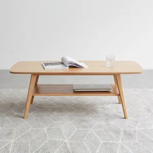 Center Table Low Table 100% Solid Wood Top Plate Desk Coffee Table Study Desk Work From Home Natural