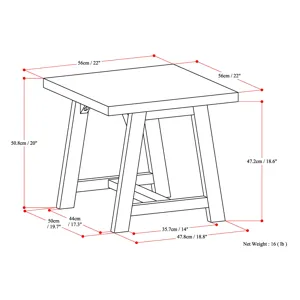 Sawhorse - End Table - Distressed Grey