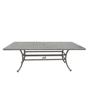 46X86\" Cast Aluminum Rectangle Table - Gray