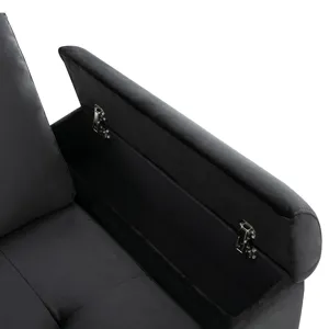Sleeper Sectional Sofa, L-Shape Corner Couch Sofa Bed With Storage Ottoman & Hidden Arm Storage & US