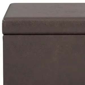Avalon - Extra Large Storage Ottoman Bench - Distressed Brown
