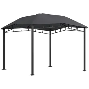 Outsunny - 10\' x 10\' Soft Top Patio Gazebo Outdoor Canopy With Unique Geometric Design Roof, All-W
