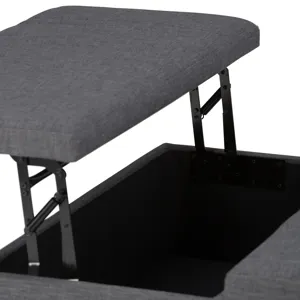 Ellis - Coffee Table Storage Ottoman - Slate Grey