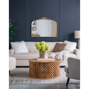 Classic Design Arch Mirror And Baroque Inspired Frame For Living Room Bathrrom Enterway Console - Go