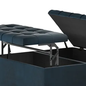 Harrison - Coffee Table Storage Ottoman - Distressed Dark Blue