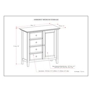Amherst - Medium Storage Cabinet - Light Golden Brown