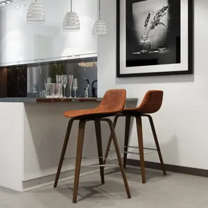 Randolph - Bentwood Counter Height Stool (Set of 2) - Deep Tan