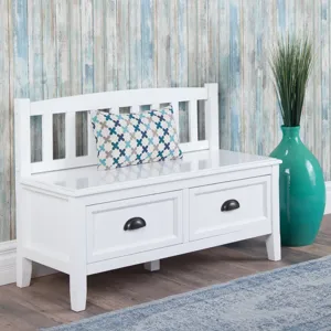 Burlington - Entryway Storage Bench with Drawers - White