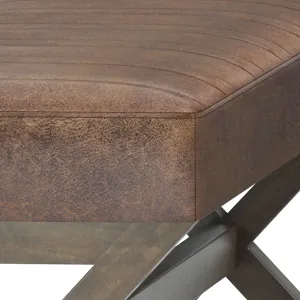 Salinger - Large Ottoman Bench - Distressed Chestnut Brown