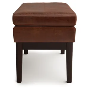 Carlson - Small Ottoman Bench - Distressed Saddle Brown