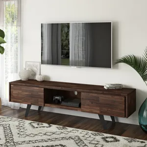 Lowry - 72" TV Media Stand - Distressed Charcoal Brown
