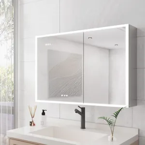 Bathroom Medicine Cabinet With Lights, 36×24\" LED Medicine Cabinet With Mirror, Double Door Lighted