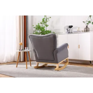 Modern Rocking Chair, Upholstered Accent Chair For Nursery, Playroom, Bedroom And Living Room, Small