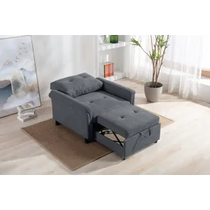 Hannah - Woven Convertible Armchair - Dark Gray