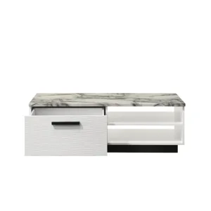 Matilda - Coffee Table With White Faux Marble Top - White