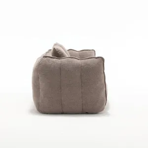 Soft Beanbag Chair With High Resilience Foam Core For Two People - Brown