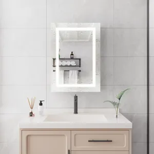 20 x 28\" Bathroom Medicine Cabinet With Mirror Wall Mounted LED Bathroom Mirror Cabinet With Lights